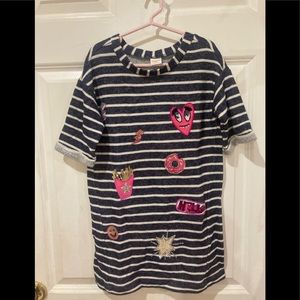 Gymboree sweater dress navy and white striped 6